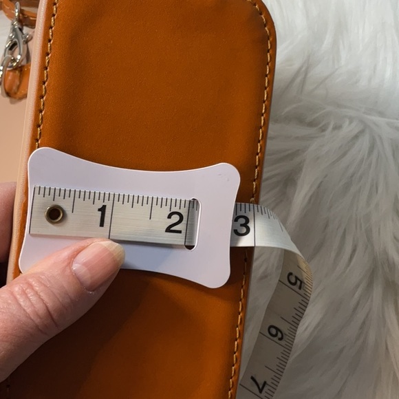 Vera Pelle Brand Italian Leather Zip Around CrossBody Bag Peach. Handmade Italy - Picture 10 of 10